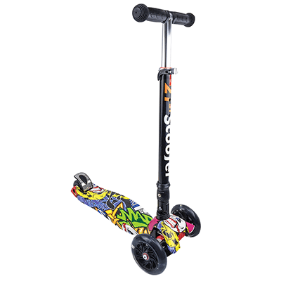 Patinete Flash 3 Rodas Dobrável Caveira Dinamic - DTC