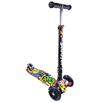 Patinete Flash 3 Rodas Dobrável Caveira Dinamic - DTC